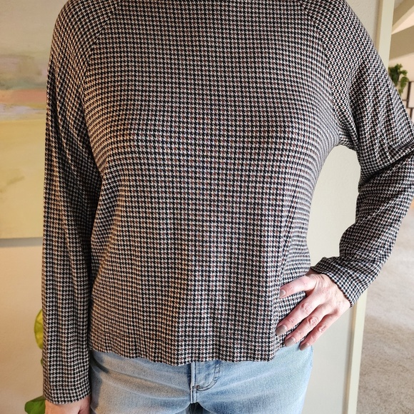 Lou & Grey for Loft Houndstooth Mock Neck - Picture 2 of 4